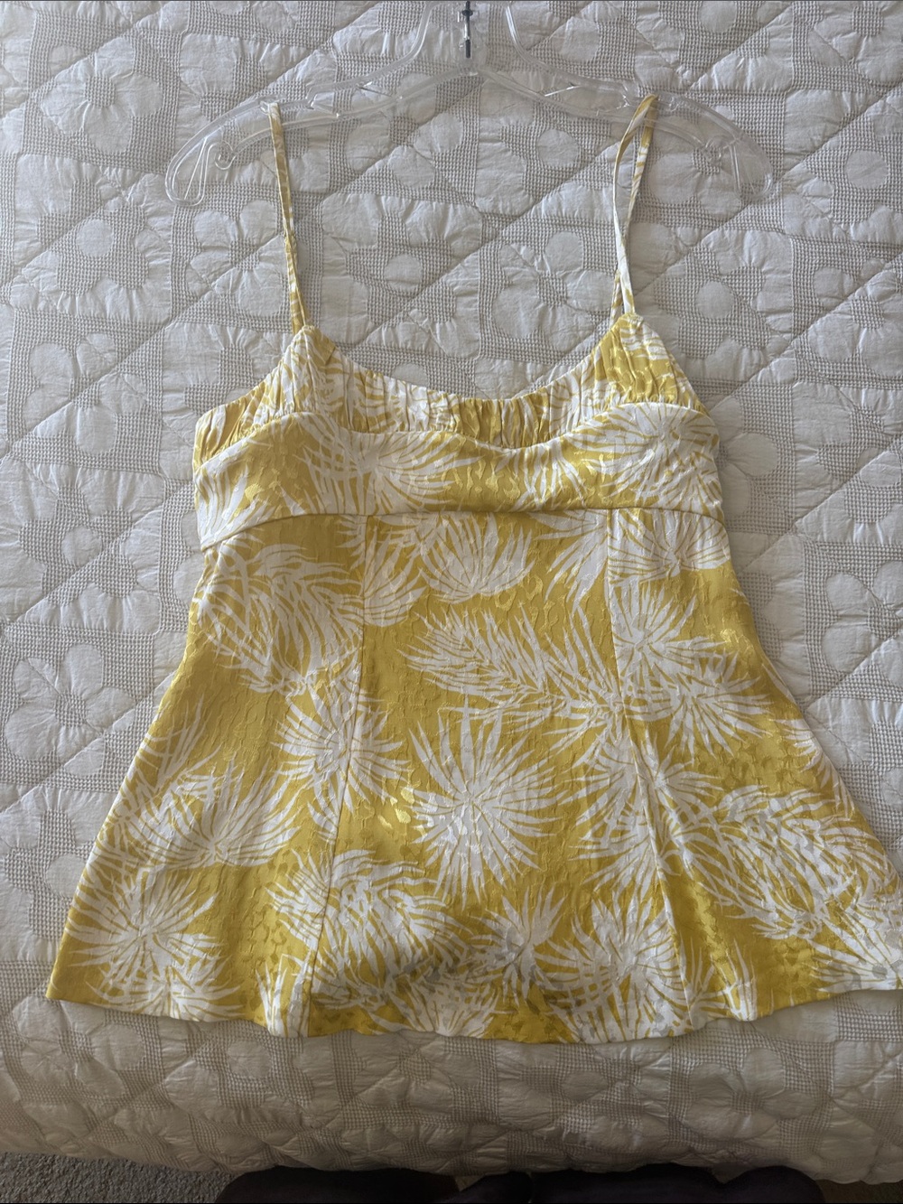 Rebecca Taylor Yellow & White Floral Spaghetti-Strap Camisole